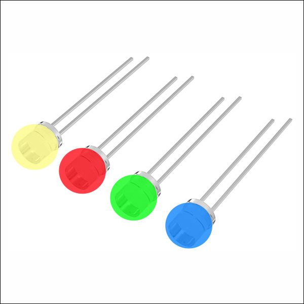 확산형 LED 4색(노랑.빨강.녹색.파랑-5Ø 2핀)-1개/10개